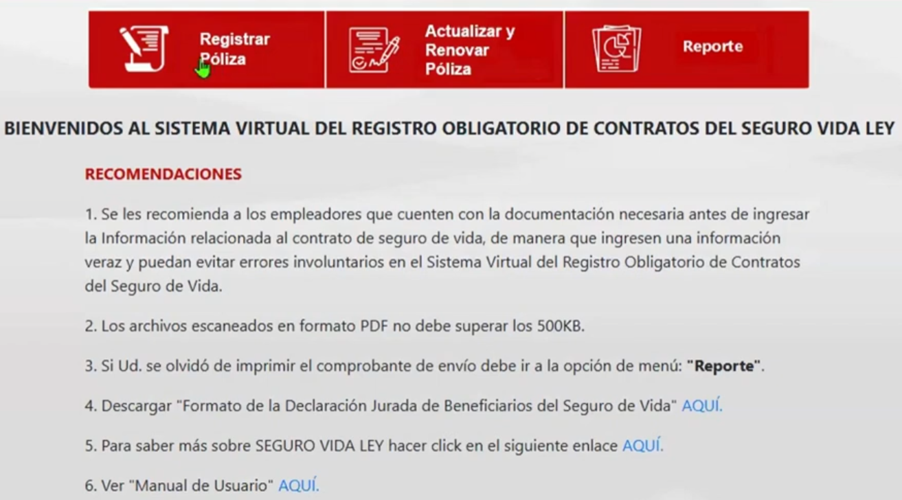 registrar poliza mintra